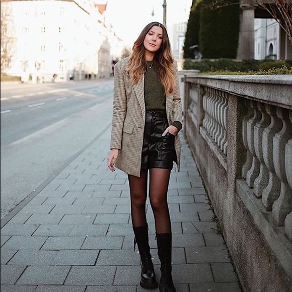 Last One🎈 NWT Zara Camel Plaid Oversized Blazer - Picture 3 of 8